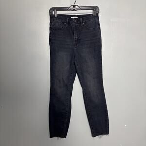 Good American Women’s Waist Crop Raw Hem Stretch Dark Wash Jeans 6 28